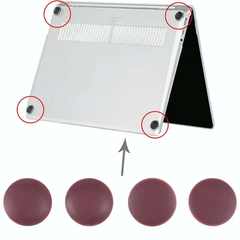 For Microsoft Surface Laptop 1 / 2 1769 13.5 inch  4 in 1 Bottom Case Rubber Mats (Red)