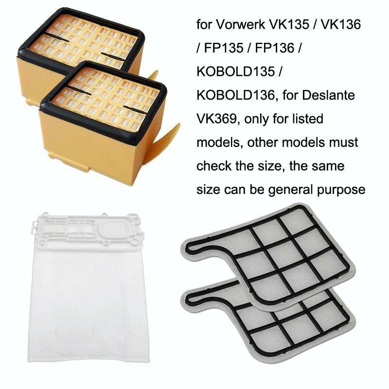 2PCS Filter For Vorwerk VK135 / VK136 Vacuum Cleaner Accessories