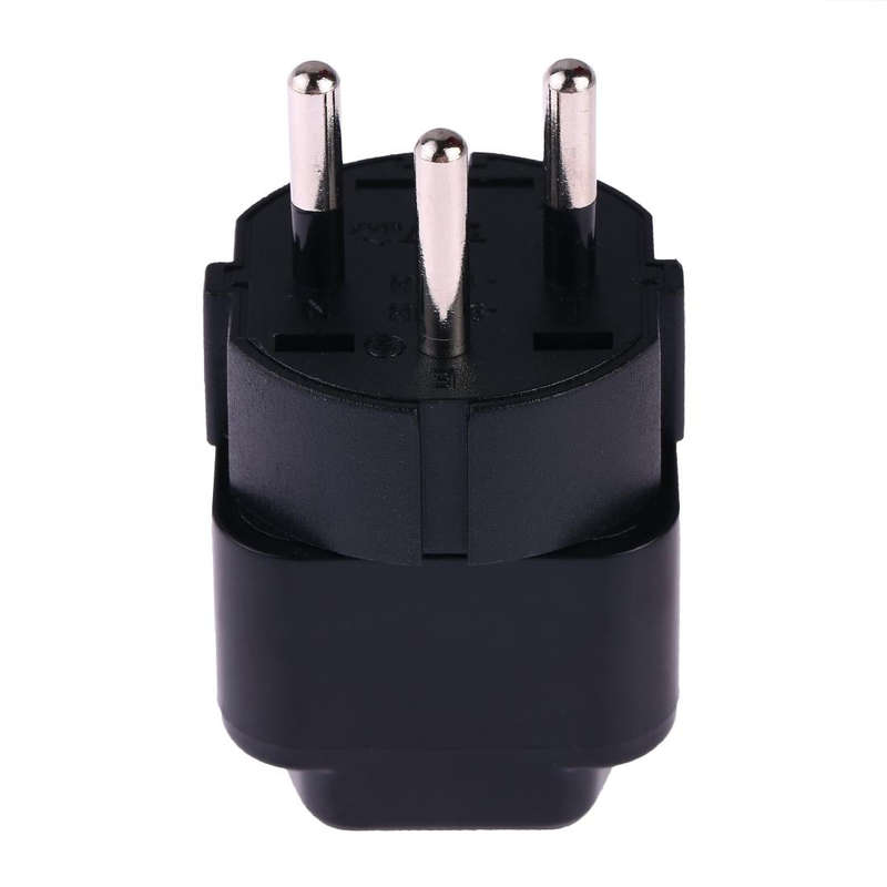Portable Universal Socket to Israel Plug Power Adapter Travel Charger (Black)