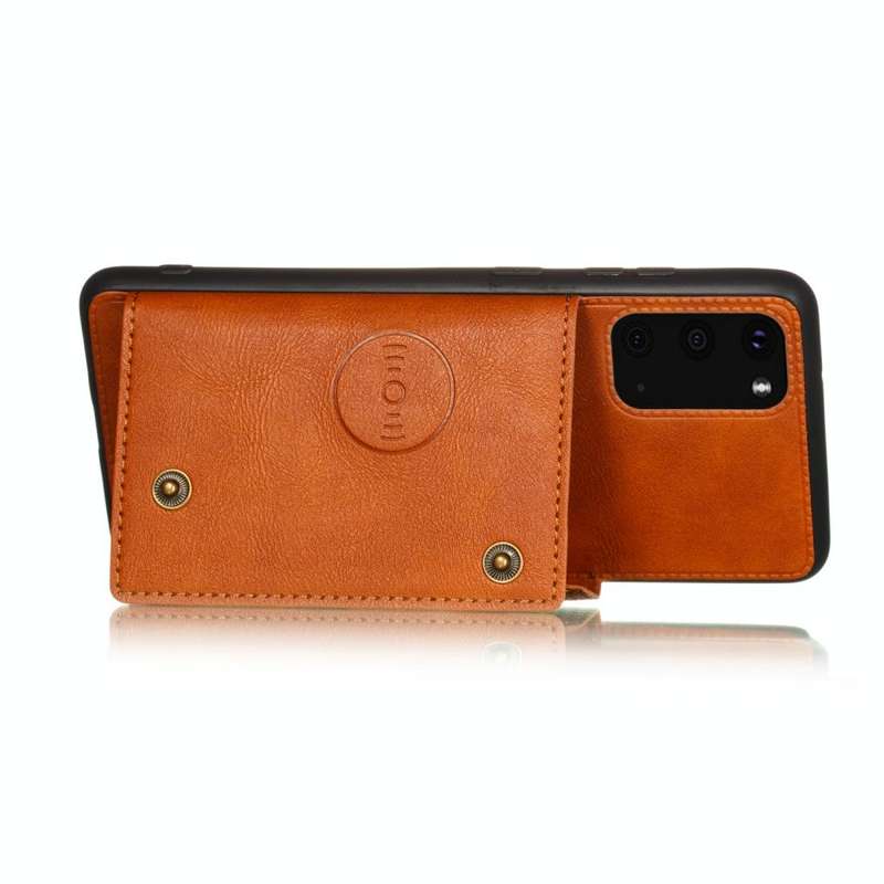For Samsung Galaxy Note 20 Double Buckle PU + TPU Shockproof Magnetic Protective Case with Card S...