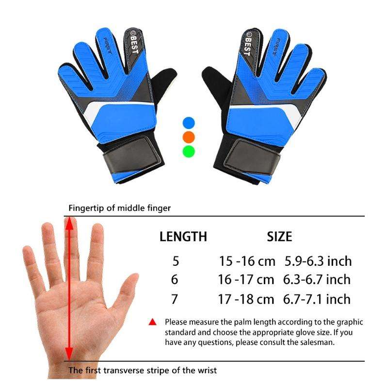 Children Football Goalkeeper Glove Latex Anti-Collision Goalkeeper Gloves, Size: 6(Blue)