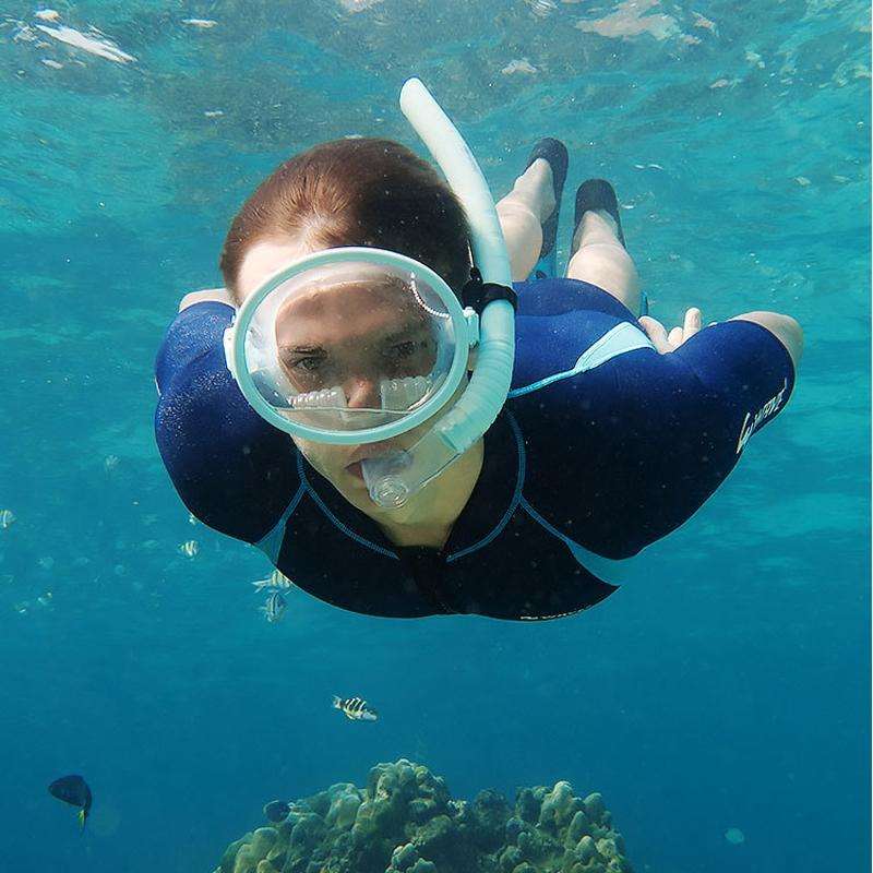 WAVE Panoramic Wide Field Of Vision Diving Goggles Anti-Fog And Waterproof Snorkeling Tempered Gl...