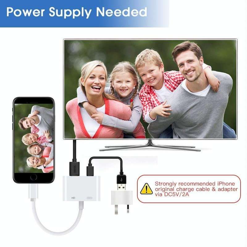 E-Gin-LTH-002 8 Pin Digital AV to HDMI Adapter + USB Charging Port for VGA 1080P HD TV Display Sc...