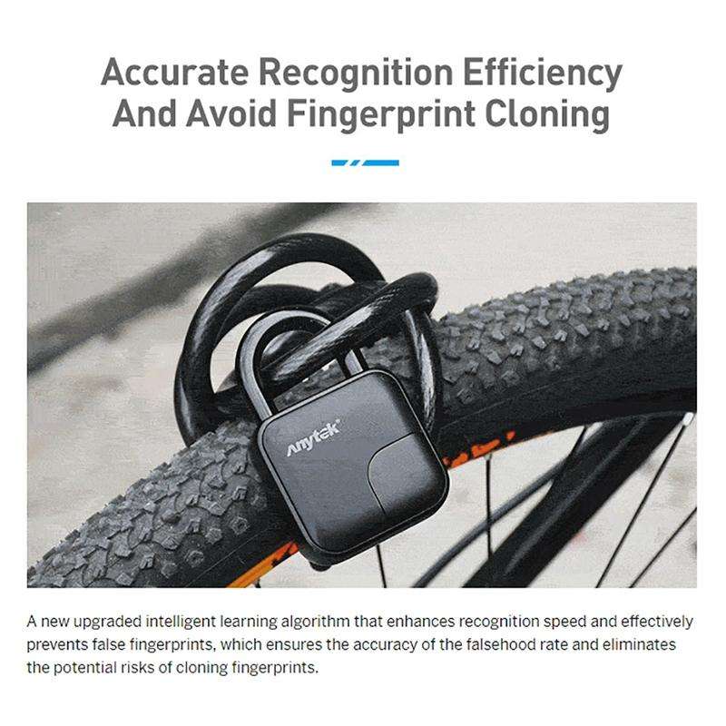 Anytek L3 Intelligent Hidden Fingerprint Padlock Electronic Lock, 10 Fingerprint Edition