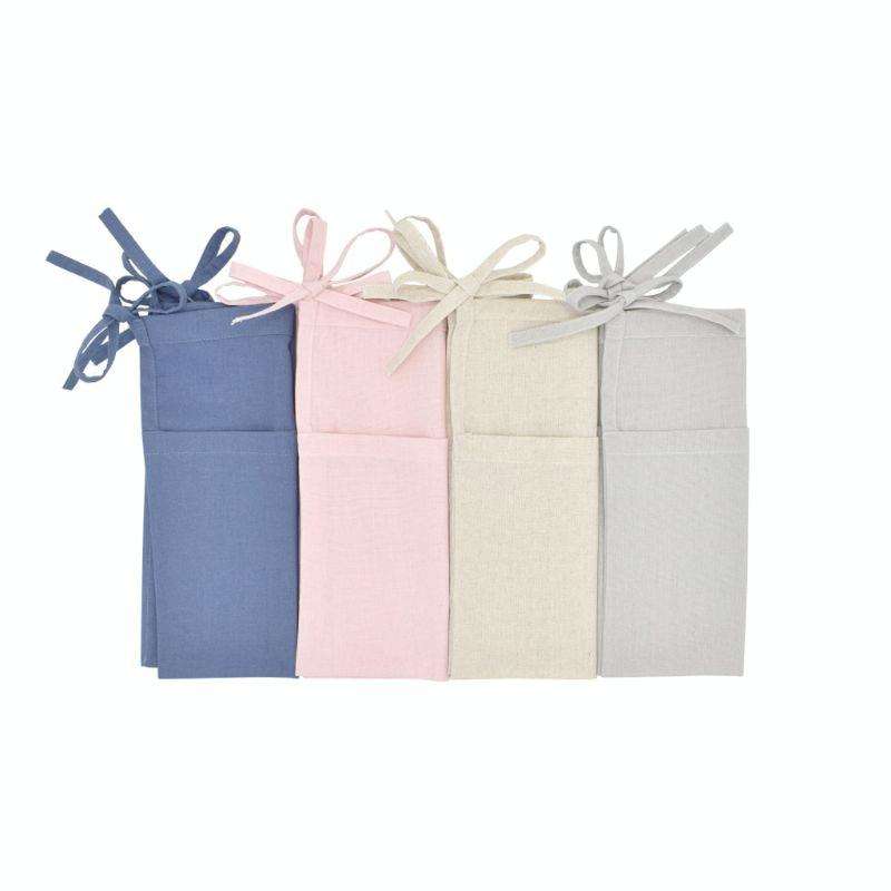 Crib Storage Hanging Bag Diaper Wrap Molar Toy Storage Bag(Light Gray)