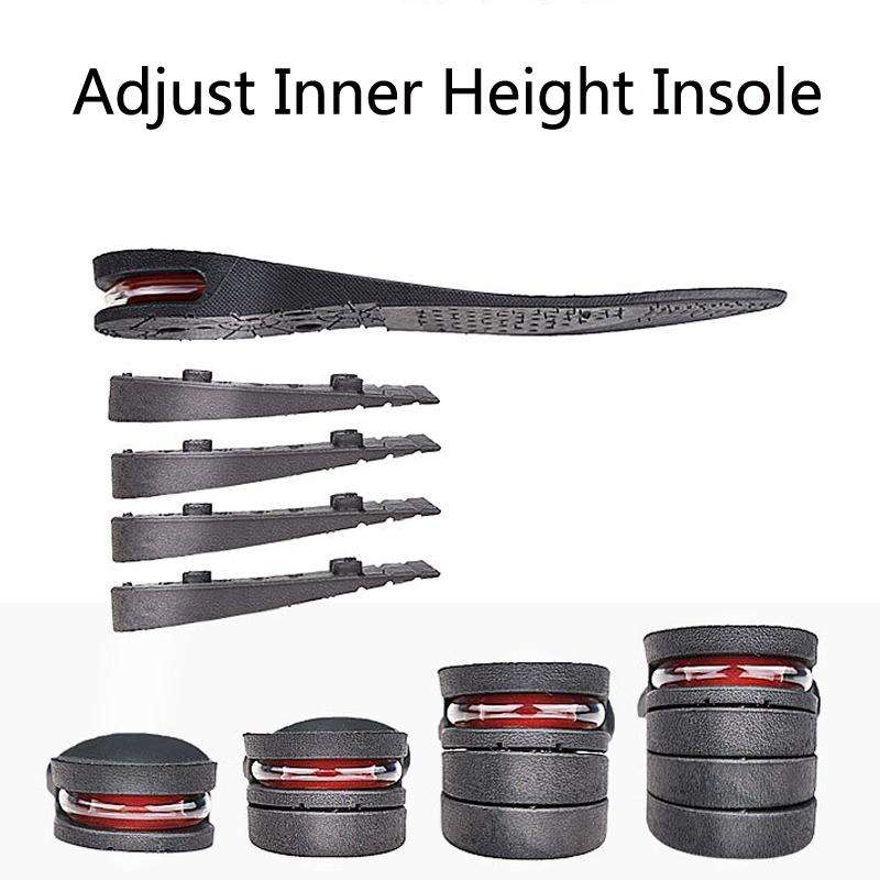 2 Pairs 032 Adjust Inner Height Insole Free Size Cutable Insole, Colour: Black Single Layer (abou...