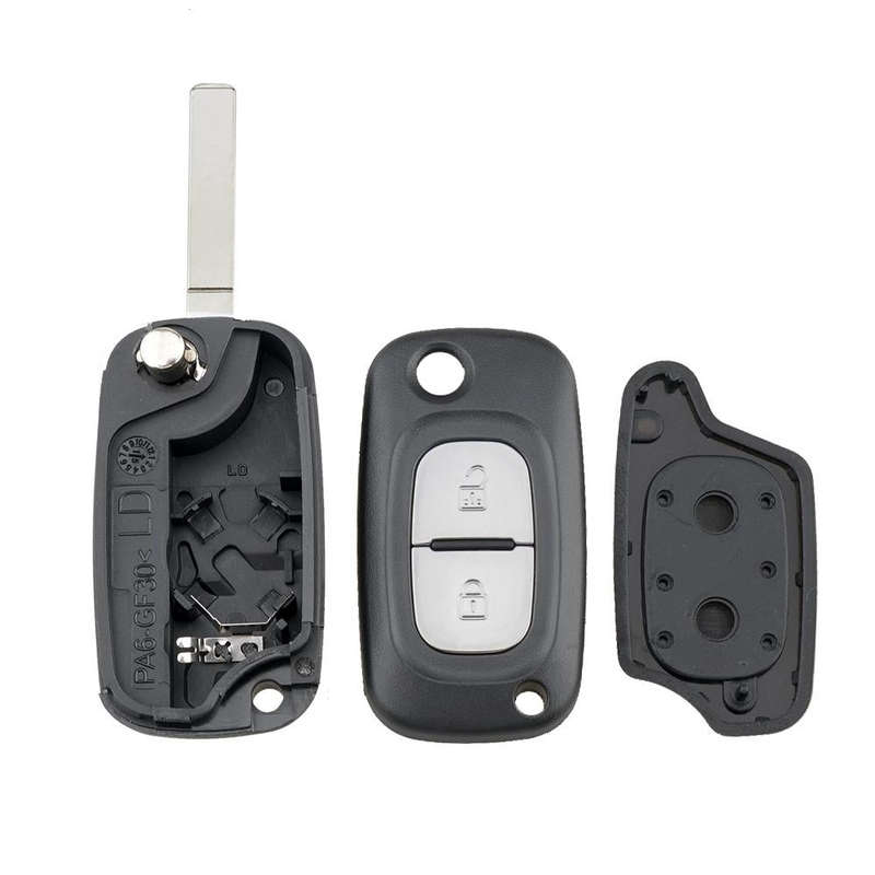 For RENAULT Clio / Megane / Kangoo / Modus Car Keys Replacement 2 Buttons Car Key Case with Folda...