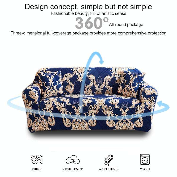 Double Seat Full Coverage Elastic Non-slip Sofa Cover(Classic Elements)