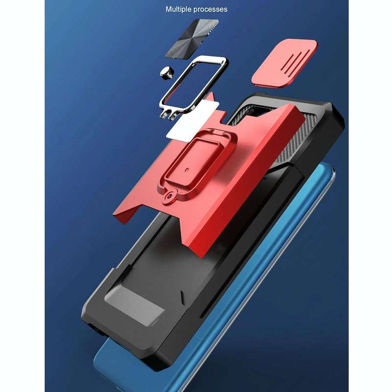 For Samsung Galaxy A12 Sliding Camera Cover Design PC + TPU Shockproof Case with Ring Holder & Ca...