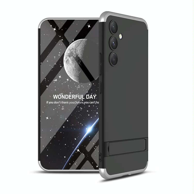 For Samsung Galaxy A54 5G GKK Three Stage Splicing Full Coverage PC Phone Case(Black Silver)