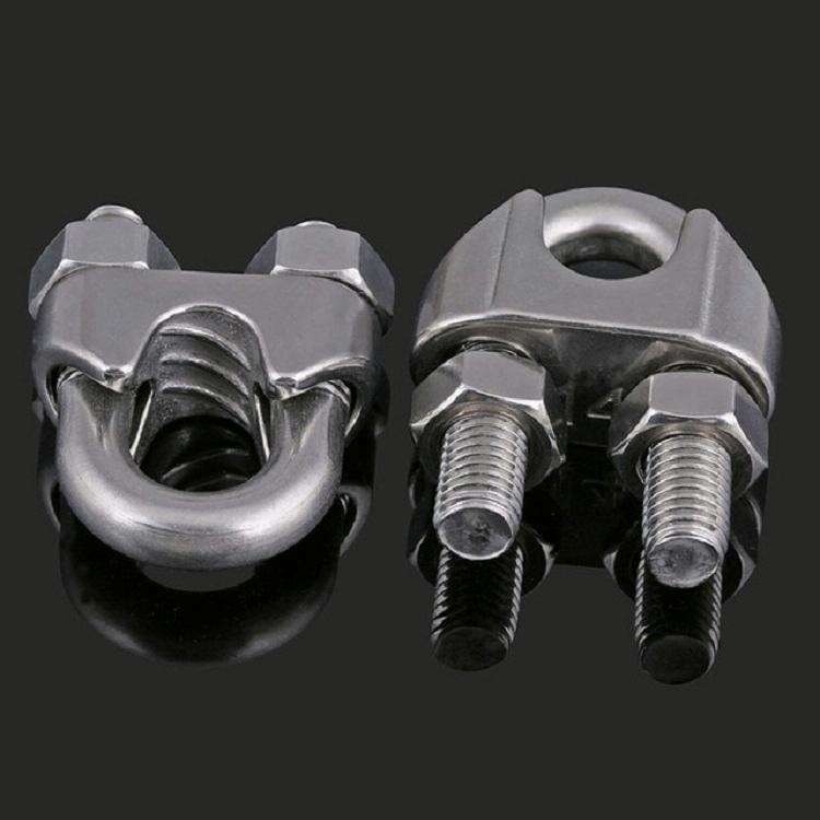 2 PCS Stainless Steel Clip U-shaped Wire Rope Card Head Rope Wire Rope Rolling Head Buckle, Speci...
