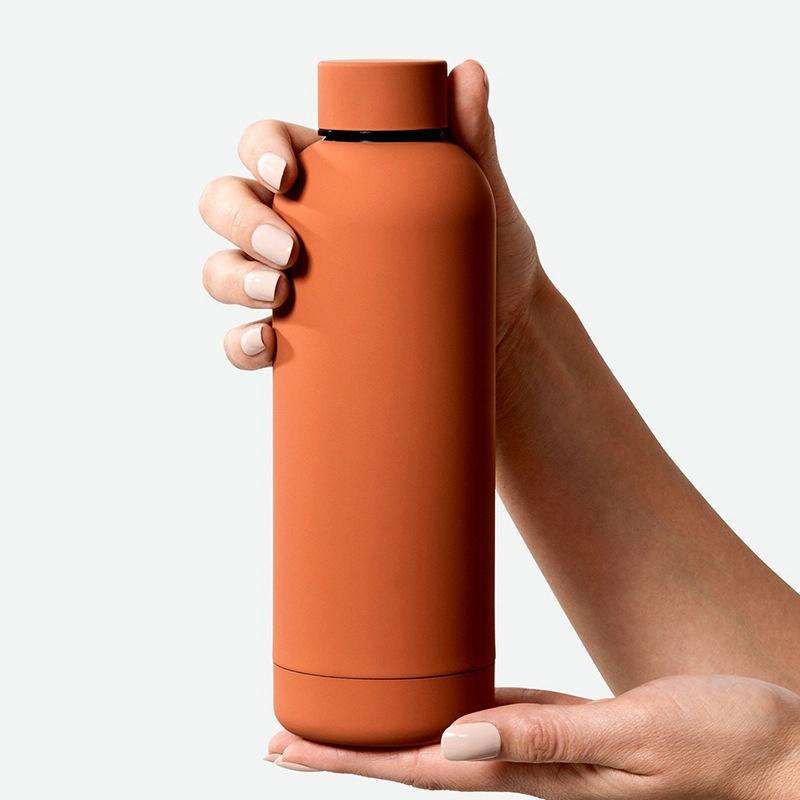 Stainless Steel Outdoor Matte Water Bottle Portable Sports Water Cup Rubber Paint Insulation Cup(...