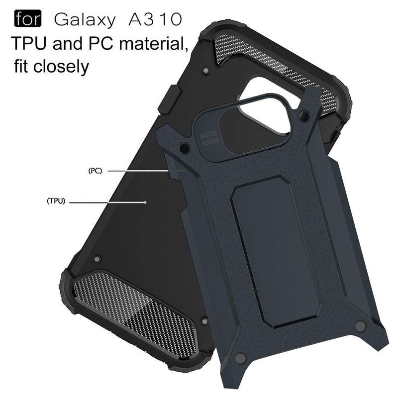 For Galaxy A3 (2016) / A310 Tough Armor TPU + PC Combination Case(Dark Blue)