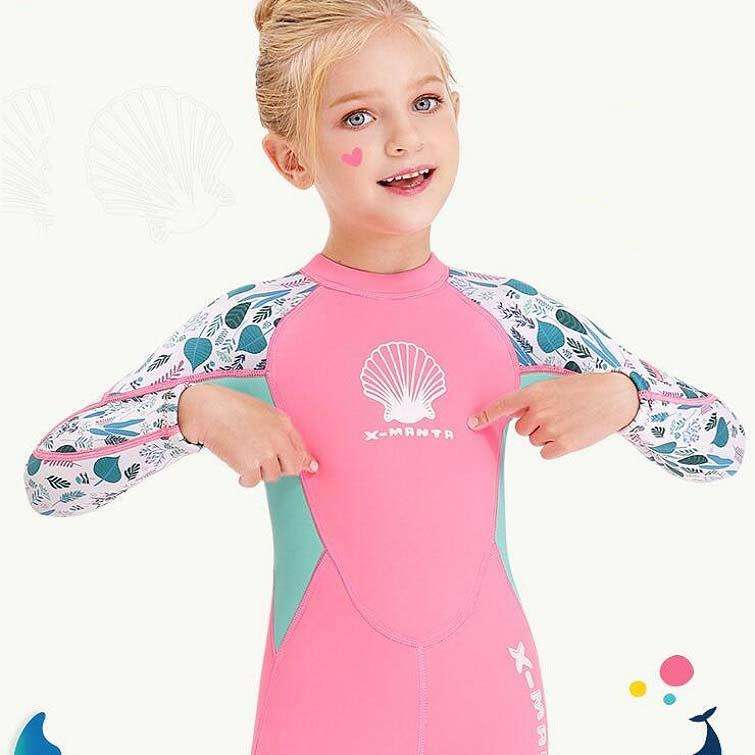 DIVE & SAIL M150556K Shell Pattern Children Diving Suit One-piece Swimsuit Snorkeling Surfing Ant...