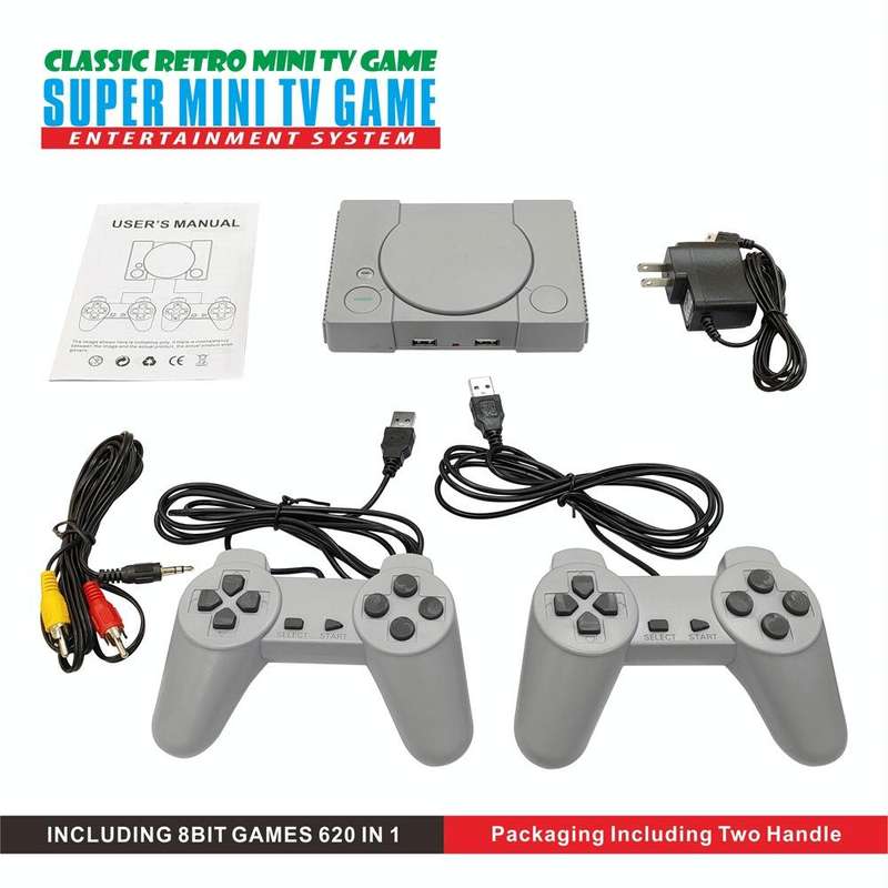 8-Bit Mini Double Players TV Game Console Built-in 620 Games(EU Plug)