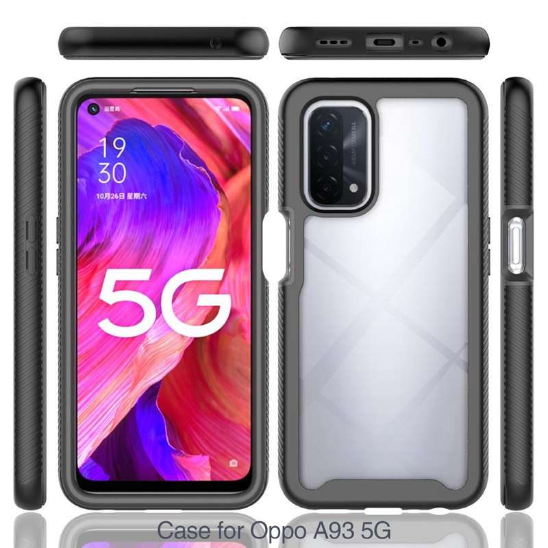 For OPPO A54 5G / A74 5G Starry Sky Solid Color Series Shockproof PC + TPU Case(Black)