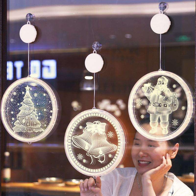 Christmas Decoration Light LED Holiday 3D Hanging Lamp, Power:Battery(house)