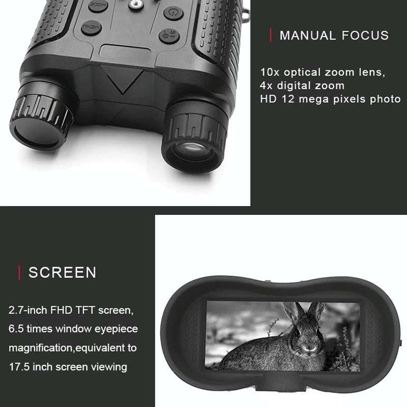 NV8160 Head-Mounted Night Vision Device Binocular Digital 2.7 Inch Screen Outdoor Infrared Night ...