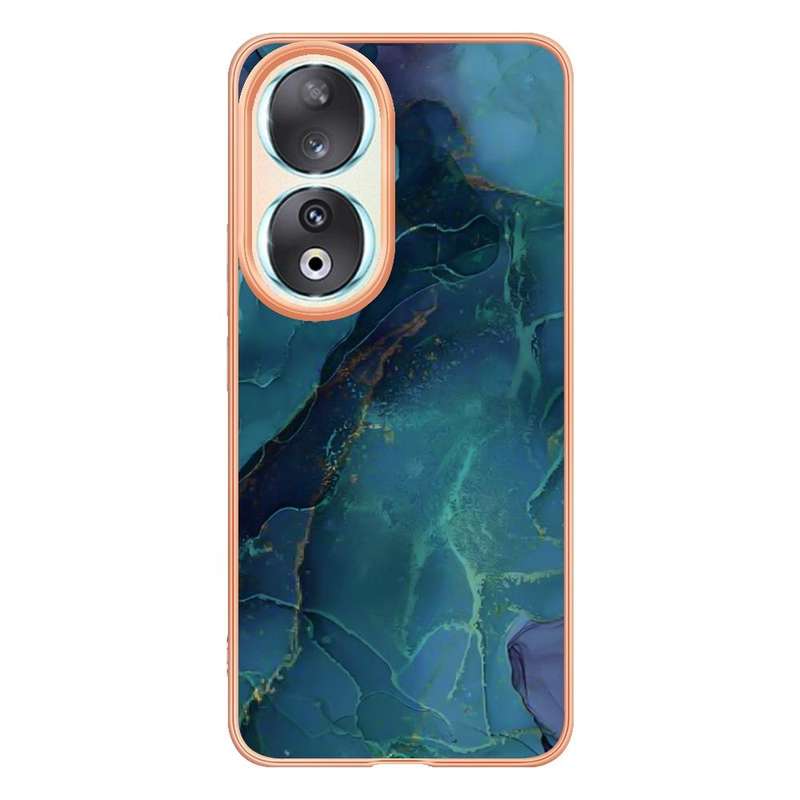 For Honor 90 5G Electroplating Marble Dual-side IMD Phone Case(Green 017)