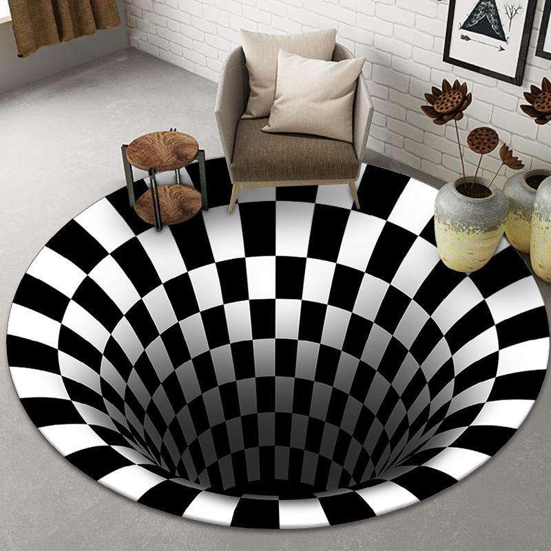 3D Illusion Stereo Vision Carpet Living Room Floor Mat, Size: 60x60cm(Round Vision 4)