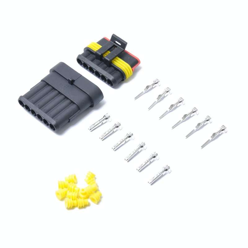 10 Sets 6 Pins Way Sealed Waterproof Electrical Wire Connector Plug Terminal Car Auto Set
