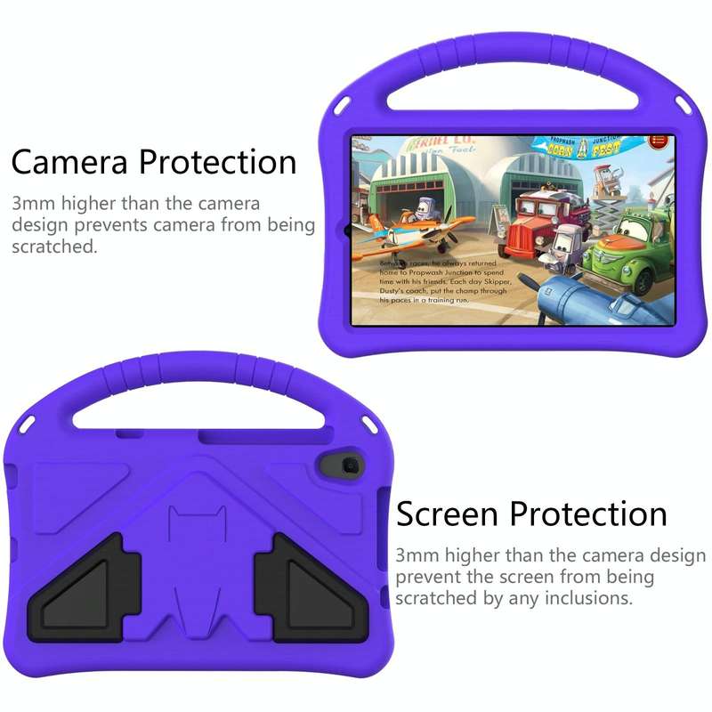 For Huawei MediaPad M5 Lite 8 EVA Flat Anti Falling Protective Case Shell with Holder(Purple)