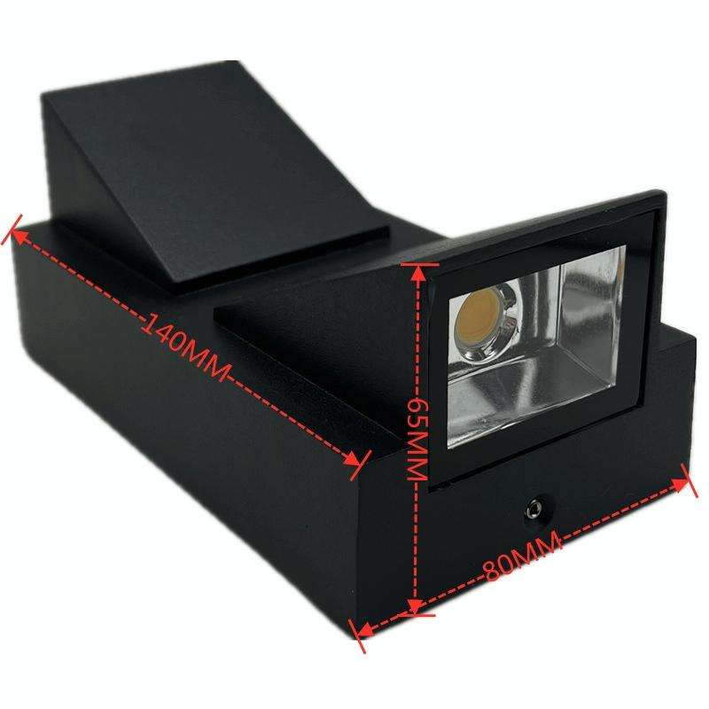Outdoor Square Waterproof Wall Light, Power: Double K 6W(Warm White)