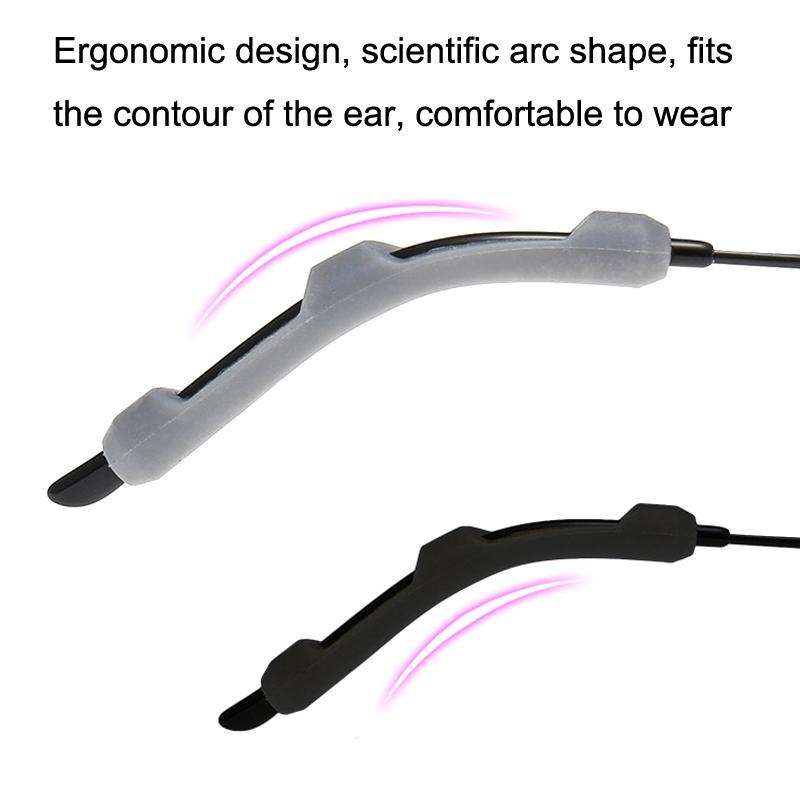 20pairs Silicone Non-Slip Glasses Foot Cover Frame Mirror Leg Decompression Anti-Drop Anti-Allerg...