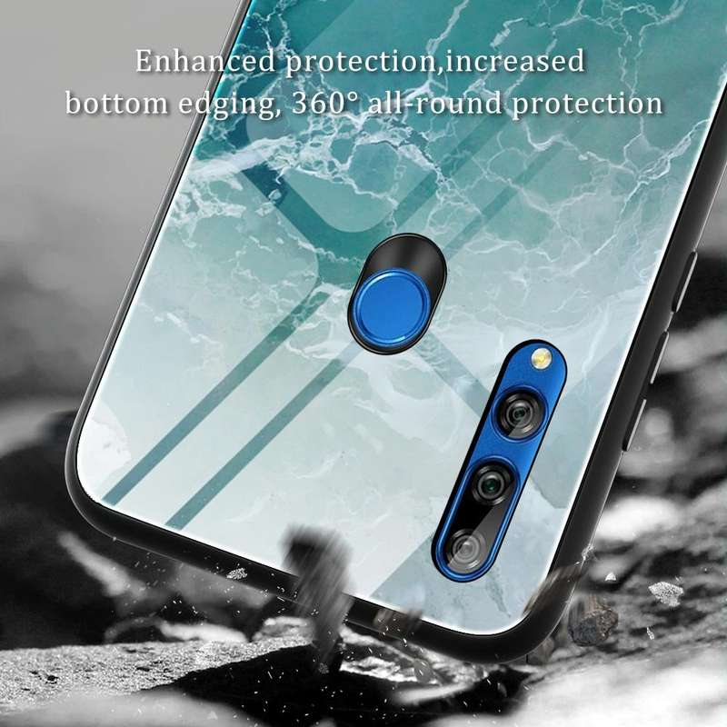 For Huawei Y9 Prime (2019) / P Smart Z Marble Pattern Glass Protective Case(DL05)