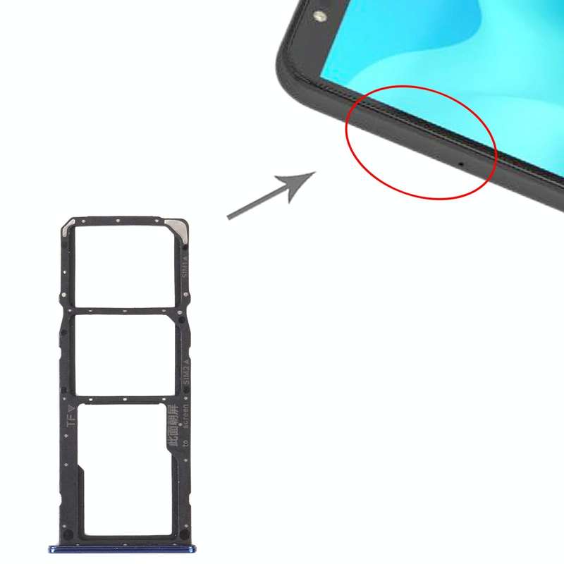 SIM Card Tray + SIM Card Tray + Micro SD Card Tray for Huawei Y5p (Blue)