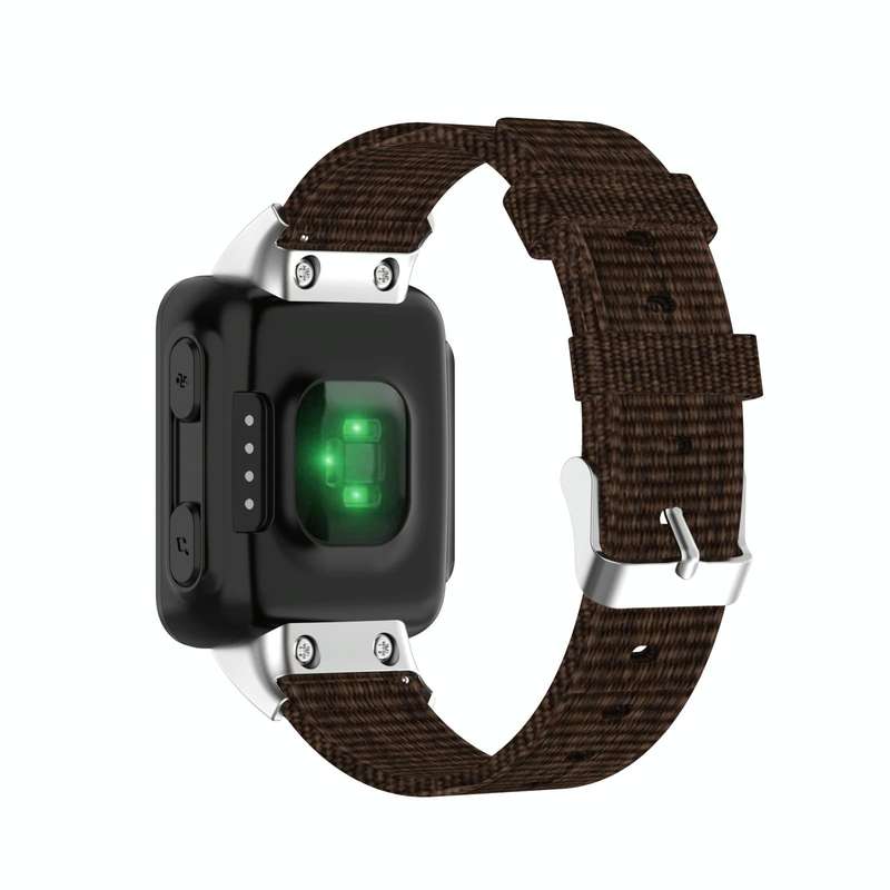 For Garmin Forerunner 35 / 30 Universal Nylon Canvas Watch Band(Coffee)
