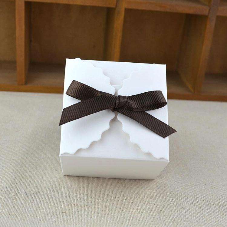 10 PCS Retro Mini Kraft Paper Box DIY Wedding Favor Gift Box Small Cake Box(White)