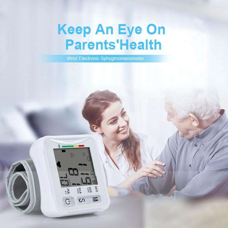 KWL-W01 Home Automatic Smart Wrist Electronic Sphygmomanometer, Style: English With Voice(White)