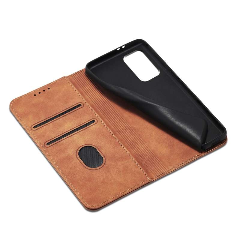 For Samsung Galaxy A52 Skin-feel Calfskin Texture Magnetic Dual-Fold Horizontal Flip Leather Case...