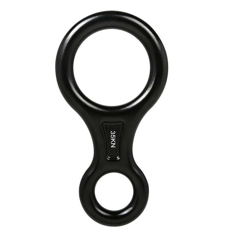 Climbing Rescue Figure 8 Descender Rappelling Gear Belay Device(Black)
