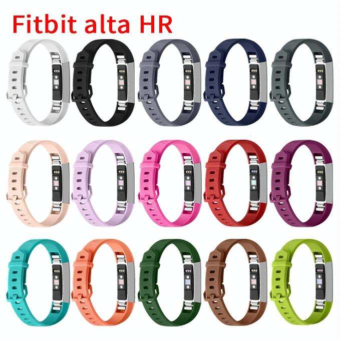 Solid Color Silicone Watch Band for FITBIT Alta / HR(Rose Red)