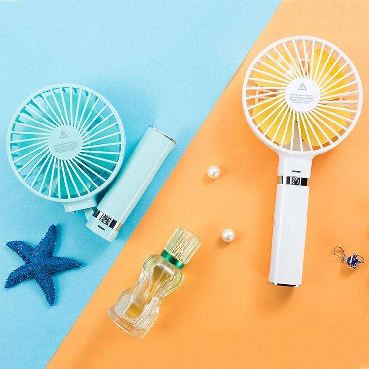 S2 Portable Foldable Handheld Electric Fan, with 3 Speed Control & Night Light (White)
