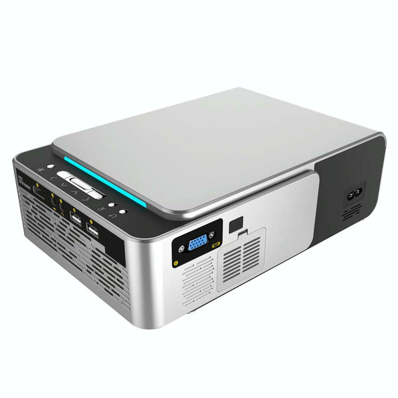 T6 2000ANSI Lumens 1080P LCD Mini Theater Projector, Phone Version, US Plug(Silver)