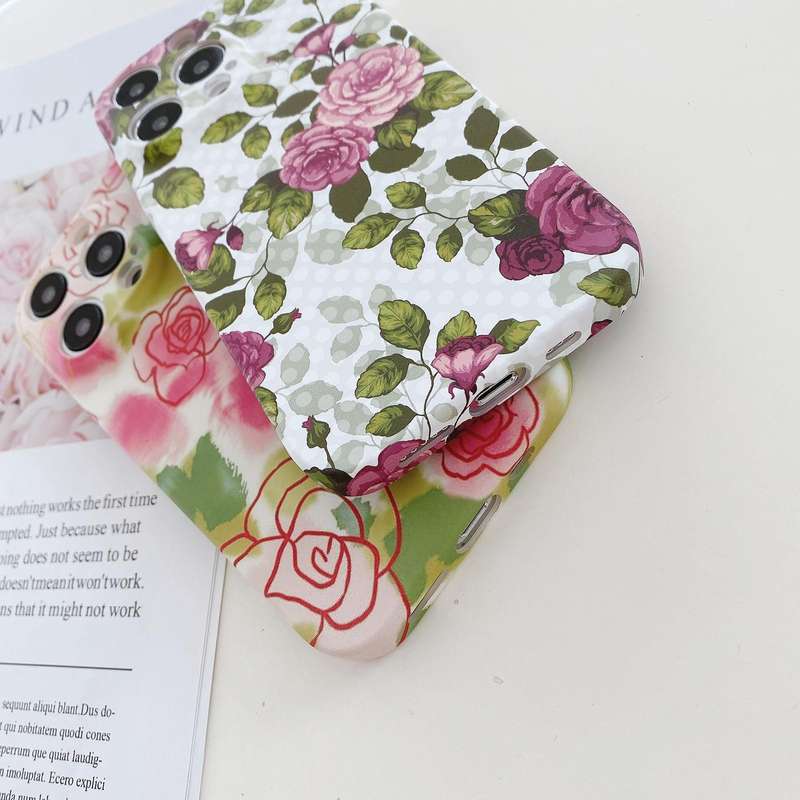 For iPhone 11 Water Sticker Flower Pattern PC Phone Case(Colorful Flowers)