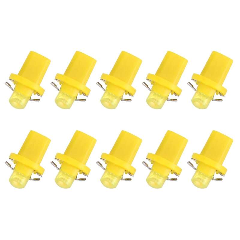 10 PCS 0.4W B8.5 Wedge Instrument Panel COB LED Light Dashboard Gauge Cluster Indicator Lamp Bulb...