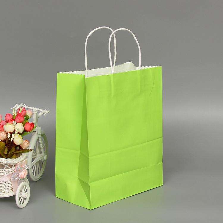 10 PCS Elegant Kraft Paper Bag With Handles for Wedding/Birthday Party/Jewelry/Clothes, Size:12x1...