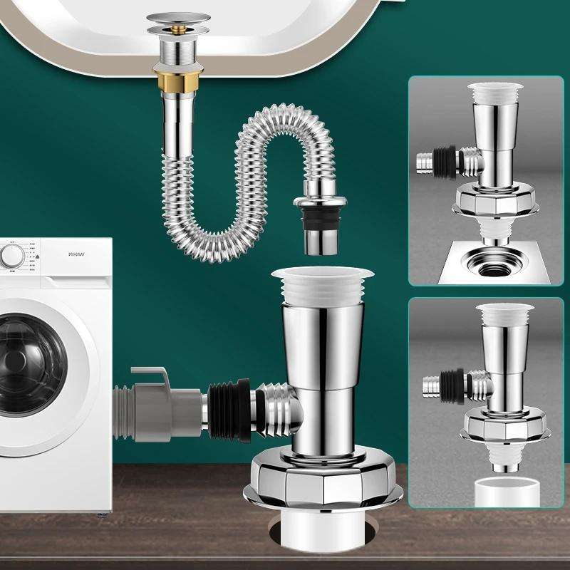 Three Head Washing Machine Floor Drain Joint Pipe Connector, Spec: B2