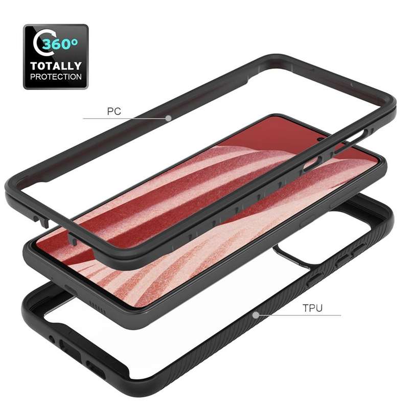 For Samsung Galaxy A73 5G Starry Sky Solid Color Series Shockproof PC + TPU Phone Case(Black)