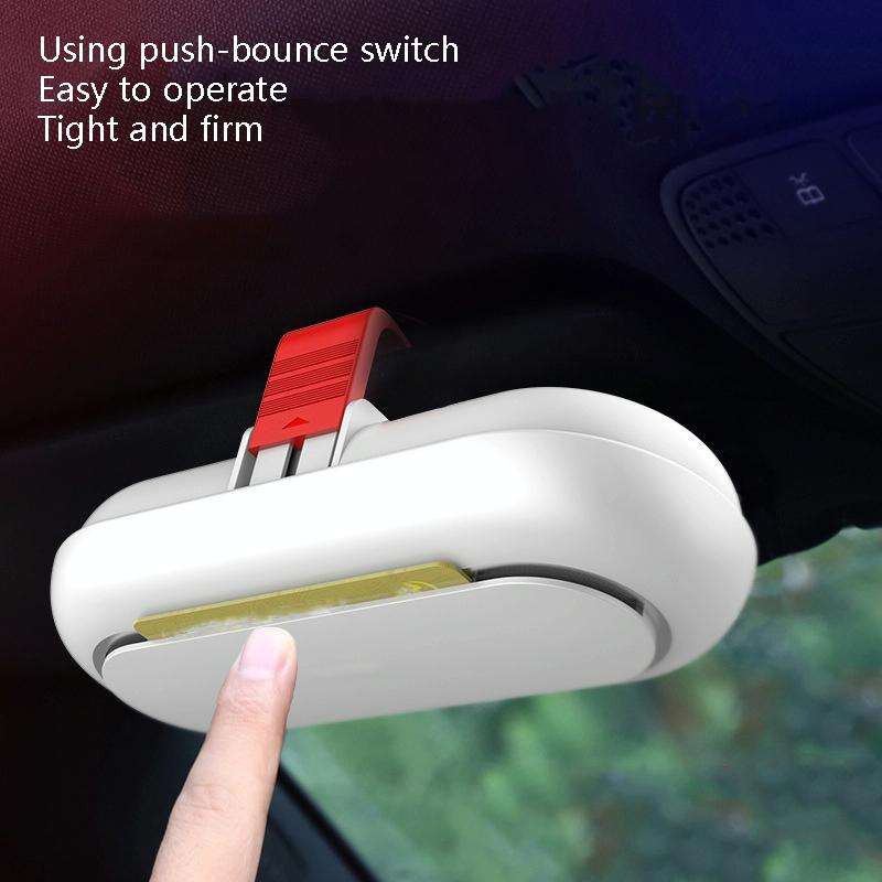 Car Glasses Case Multi-Function Automobile Inner Visor Storage Card(Black)