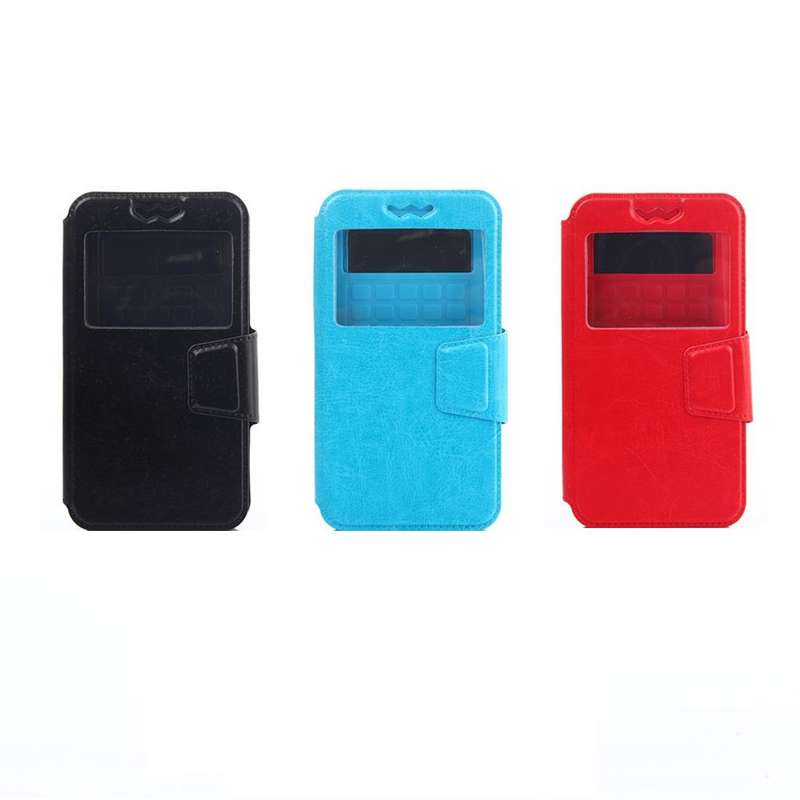 Silicone Sliding Universal Leather Case for 5.0 inch Mobile Phone(Black)