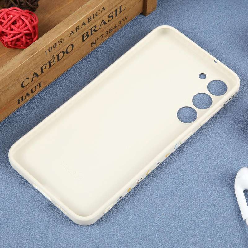 For Samsung Galaxy A14 Astronaut Pattern Silicone Straight Edge Phone Case(Planet Landing-White)