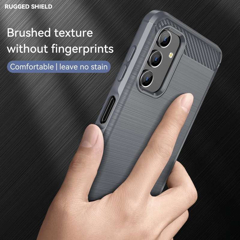 For Samsung Galaxy A04s Brushed Texture Carbon Fiber TPU Case(Grey)