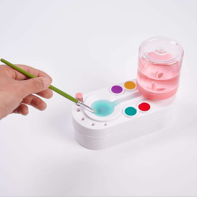 2nd Generation Oil Painting Brush Cleaner Tool with Water Container Paint Pen Washer(Pink)