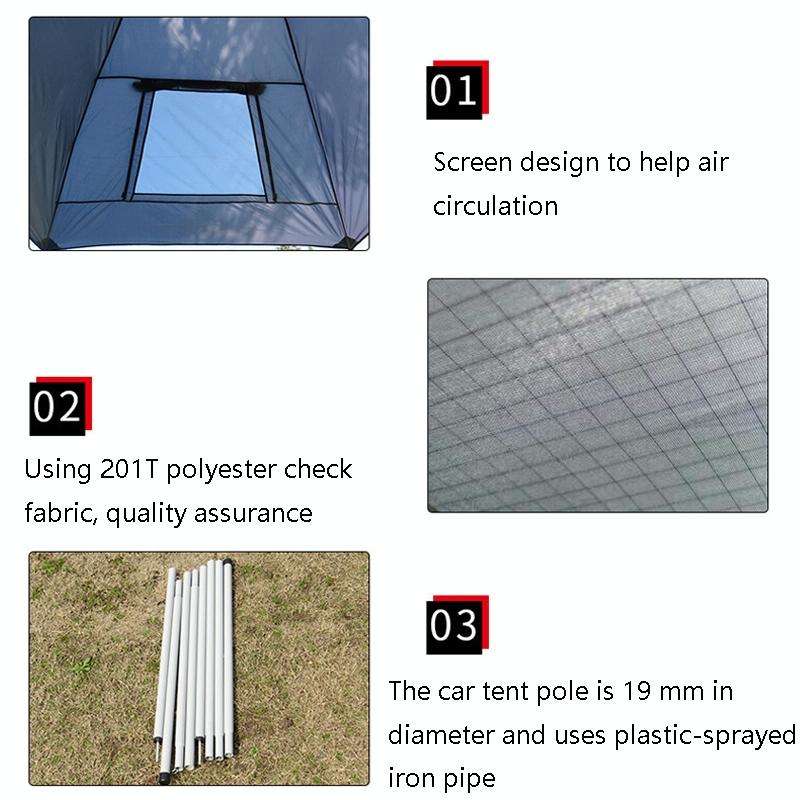 LADUTA Outdoor Self-Driving Tour Barbecue Camping Car Side Tent Car Tail Extension Tent Supplies(...