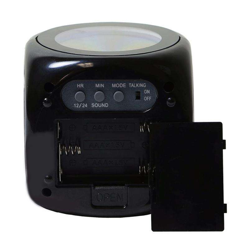 Multi-function LED Projection Alarm Clock Voice Talking Clock, Specification:White without USB cable